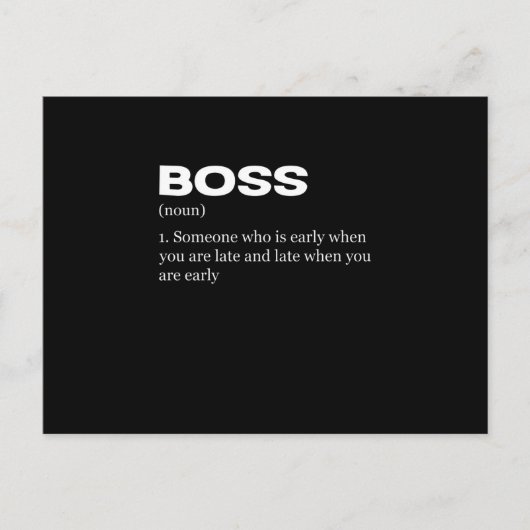 Boss Funny Definition Happy Boss's Day Einladungspostkarte (Vorderseite)