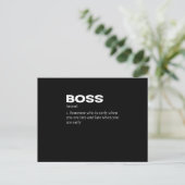 Boss Funny Definition Happy Boss's Day Einladungspostkarte (Stehend Vorderseite)