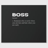Boss Funny Definition Happy Boss's Day Geschenkpapier (Flach)