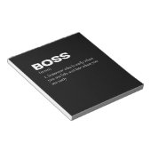 Boss Funny Definition Happy Boss's Day Notizblock (angewinkelt)
