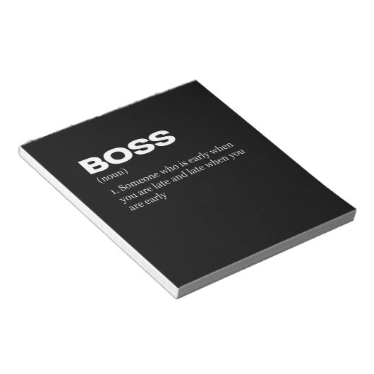 Boss Funny Definition Happy Boss's Day Notizblock (angewinkelt)
