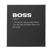 Boss Funny Definition Happy Boss's Day Notizblock (Vorderseite)