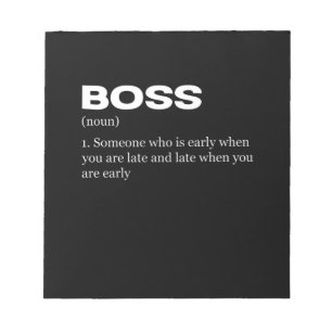 Boss Funny Definition Happy Boss's Day Notizblock