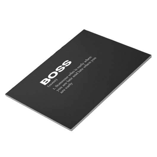 Boss Funny Definition Happy Boss's Day Notizblock (angewinkelt)