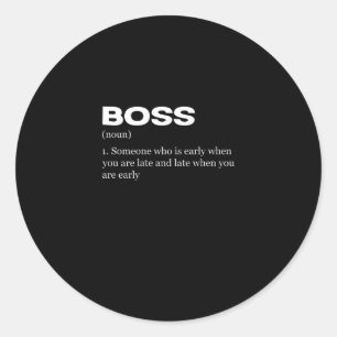 Boss Funny Definition Happy Boss's Day Runder Aufkleber