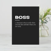 Boss Funny Definition Happy Boss's Day Save The Date (Stehend Vorderseite)