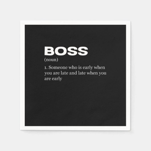 Boss Funny Definition Happy Boss's Day Serviette (Vorderseite)