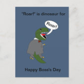 Boss Funny Dinosaur Happy Boss Day Personalize Postkarte (Vorderseite)