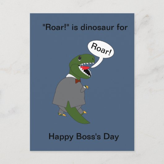 Boss Funny Dinosaur Happy Boss Day Personalize Postkarte (Vorderseite)