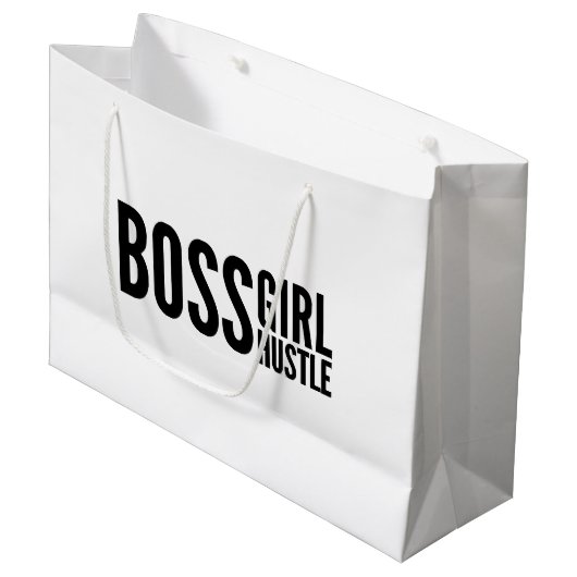 Boss girl Hustle, Boss Girls Empowerment Slogan, g Große Geschenktüte (Vorderseite Schrägansicht)