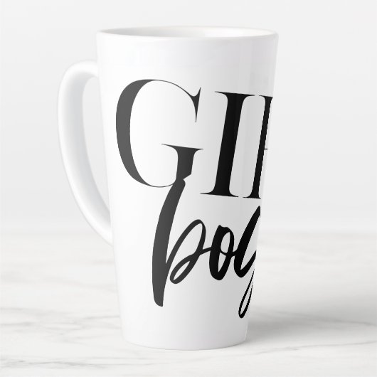 Boss Girl | Moderner Schwarzer Text | Milchtasse (Linke Ecke)