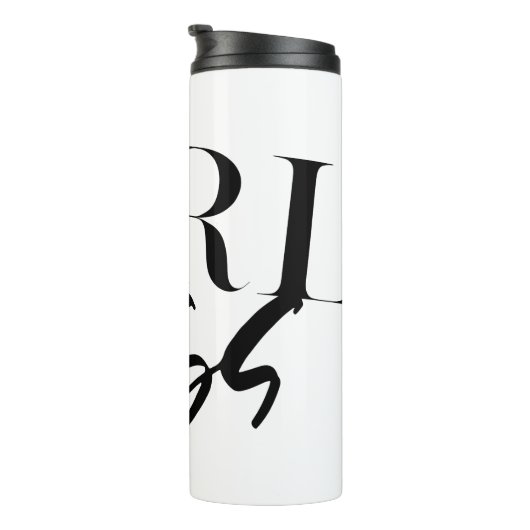 Boss Girl | Moderner Schwarzer Text | Thermosbecher (Nach rechts gedreht)