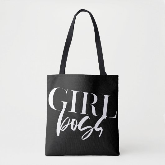 Boss Girl | Moderner Weißer Text | Tasche (Vorderseite)