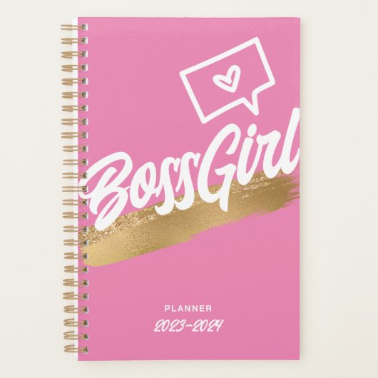 Boss Girl Pink Gold Planner Planer (Vorderseite)