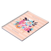Boss Girl | Trendy Bold Florals & Blush Striping Notizblock (Linke Seite)