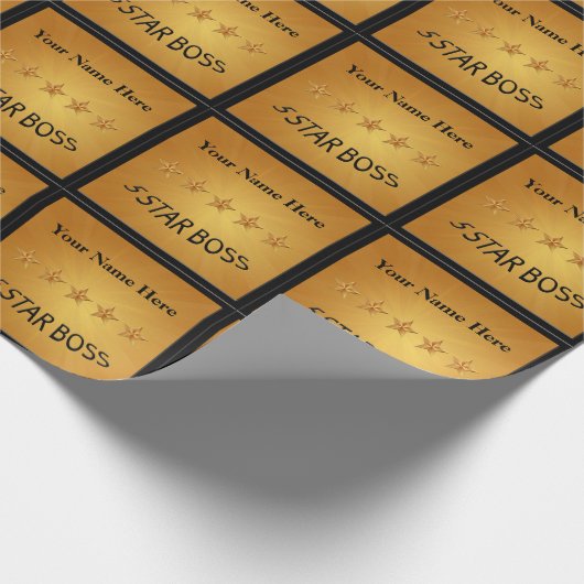 Boss Gold Fünf-Sterne-Gold-Geschenk-Wraf Geschenkpapier (Ecke)