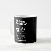 Boss Grillin" (ganz weiß) Kaffeetasse (Vorderseite Links)