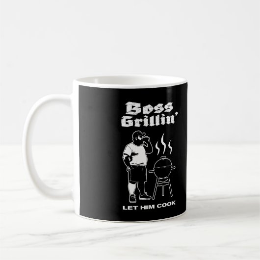Boss Grillin" (ganz weiß) Kaffeetasse (Links)