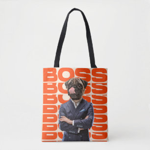 Boss headed by dog head standing with hands crosse tasche