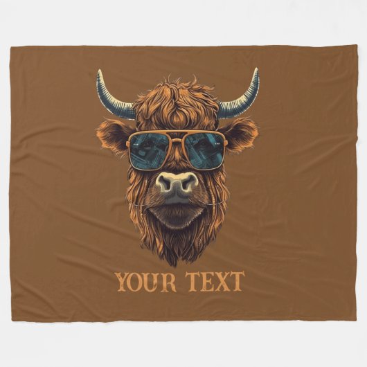 BOSS HIGHLANDER COW Fleece Blanket (Vorderseite (Horizontal))