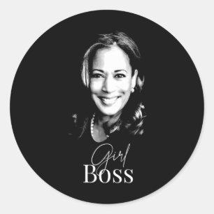 Boss Kamala Harris für Liberaldemokraten Runder Aufkleber