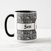 Boss Lady Black Cat Ringer 15oz Tasse (Links)