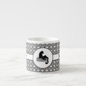 Boss Lady Black Cat und Blume #2 Espressotasse (Vorderseite)