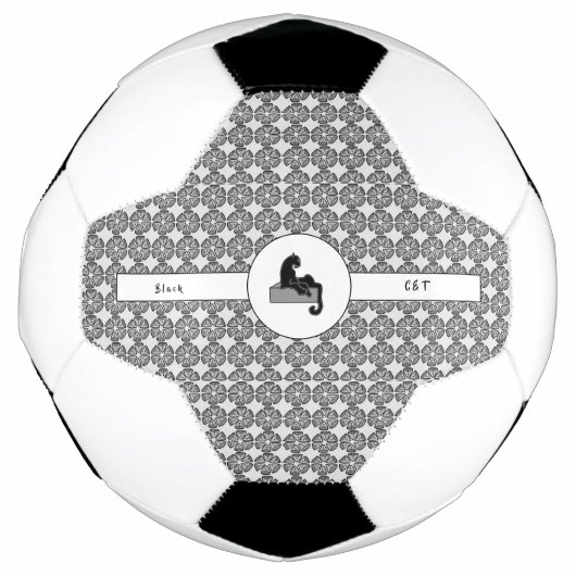 Boss Lady Black Cat und Pattern Blume Fußball (Vorderseite)