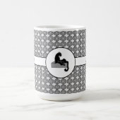 Boss Lady Black Cat und Pattern Blume Kaffeetasse (Mittel)
