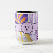 Boss Lady Black Monogram Abstrakt 3 Ringer 15oz Tasse (Zentrum)