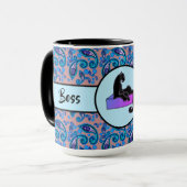 Boss Lady Black Pink Cat Ringer 15oz Tasse (Vorderseite Links)