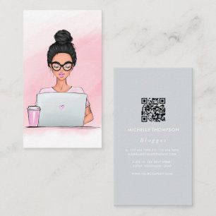Boss Lady Blogger QR Code Business Card Visitenkarte