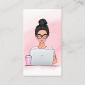 Boss Lady Blogger QR Code Business Card Visitenkarte (Vorderseite)