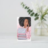 Boss Lady Blogger QR Code Visitenkarte (Stehend Vorderseite)