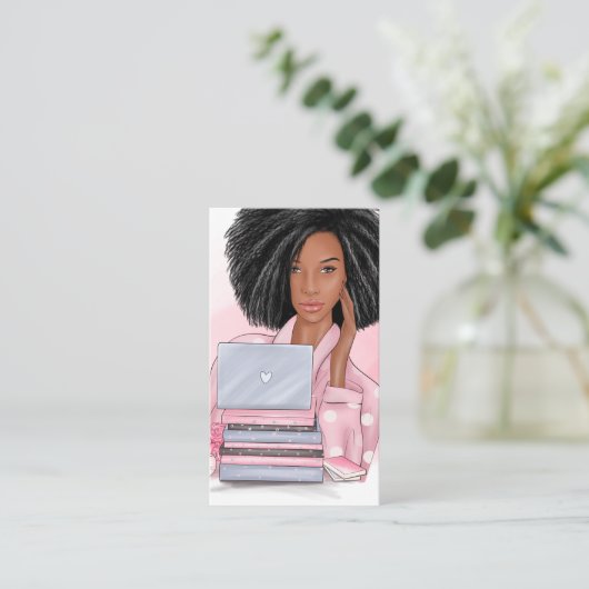 Boss Lady Blogger QR Code Visitenkarte (Stehend Vorderseite)