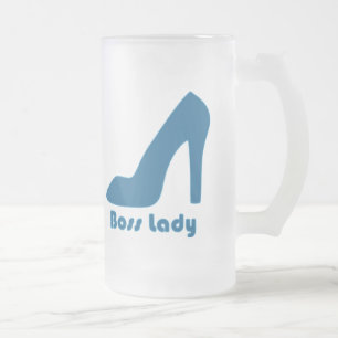 Boss Lady Blue Pump Mattglas Bierglas