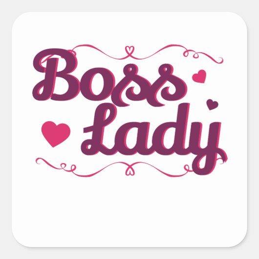 Boss Lady Boss's Day Women Supervisor Quadratischer Aufkleber (Vorderseite)