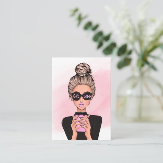 Boss Lady Business Card Visitenkarte (Stehend Vorderseite)