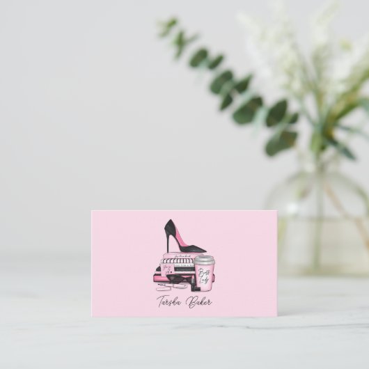 Boss Lady Business Cards Visitenkarte (Stehend Vorderseite)