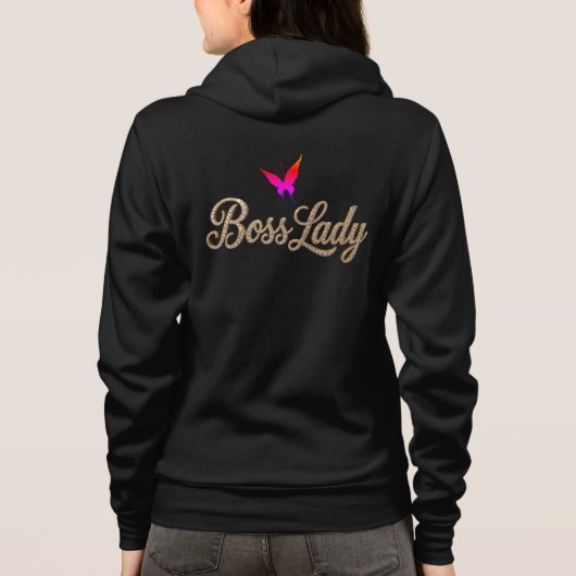 Boss Lady Butterfly Kapuzenpullover Hoodie (Rückseite)