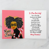 Boss Lady Candy Cane Merry Christmas Grußkarte Karte (Innenseite)