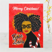 Boss Lady Candy Cane Merry Christmas Grußkarte Karte (Gelbe Blume)