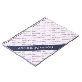 Boss Lady CEO Text Pattern auf Pale Mauve Notizblock (Linke Seite)