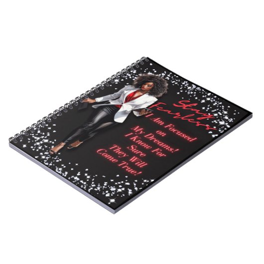 Boss Lady Chick - Black & Red Notizblock (Linke Seite)