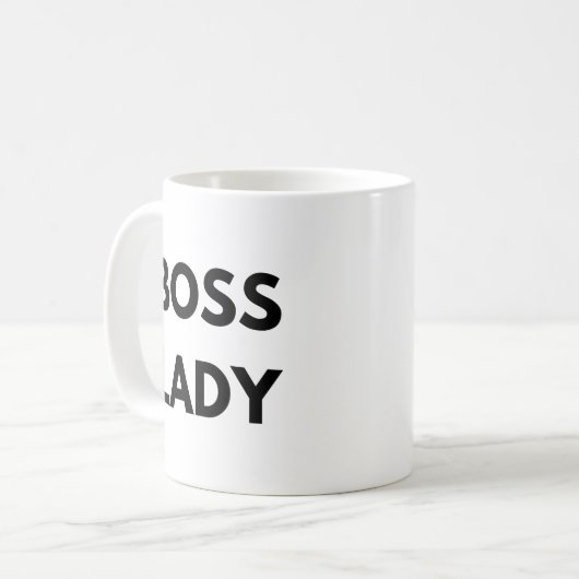 Boss Lady Coffee Tasse Black Letters (Vorderseite Links)