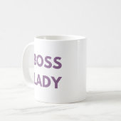 Boss Lady Coffee Tasse Lila Letters (Vorderseite Links)