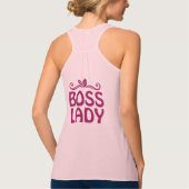 Boss Lady Cool rosa Text Tank Top (Rückseite)