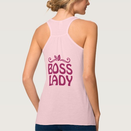 Boss Lady Cool rosa Text Tank Top (Rückseite)
