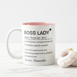 Boss Lady Definition Personalized Name  Zweifarbige Tasse