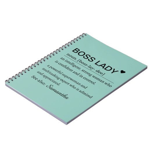 Boss Lady Definition Personalized  Notizblock (Linke Seite)